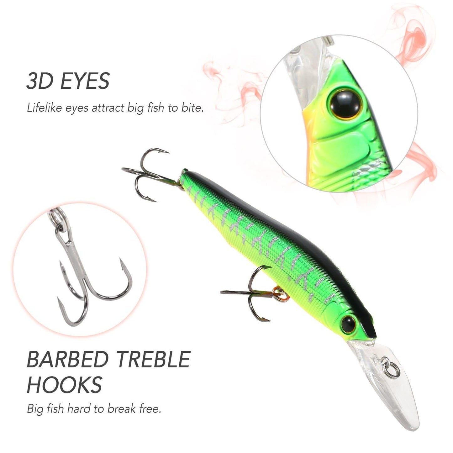14cm 14g Fishing Minnow Lure 3D Eyes Plastic Hard Bait - 5
