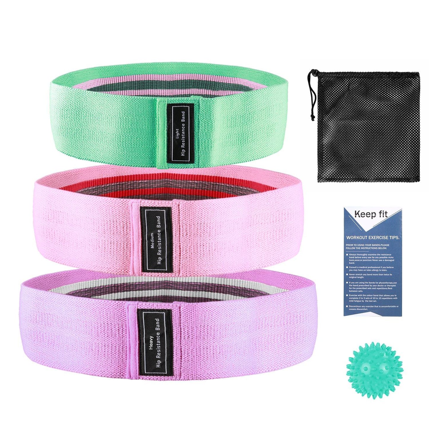 3pcs Booty Bands Fabric Resistance Glute Bands for Legs and