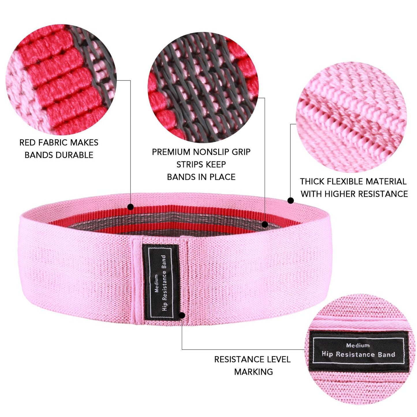 3pcs Booty Bands Fabric Resistance Glute Bands for Legs and