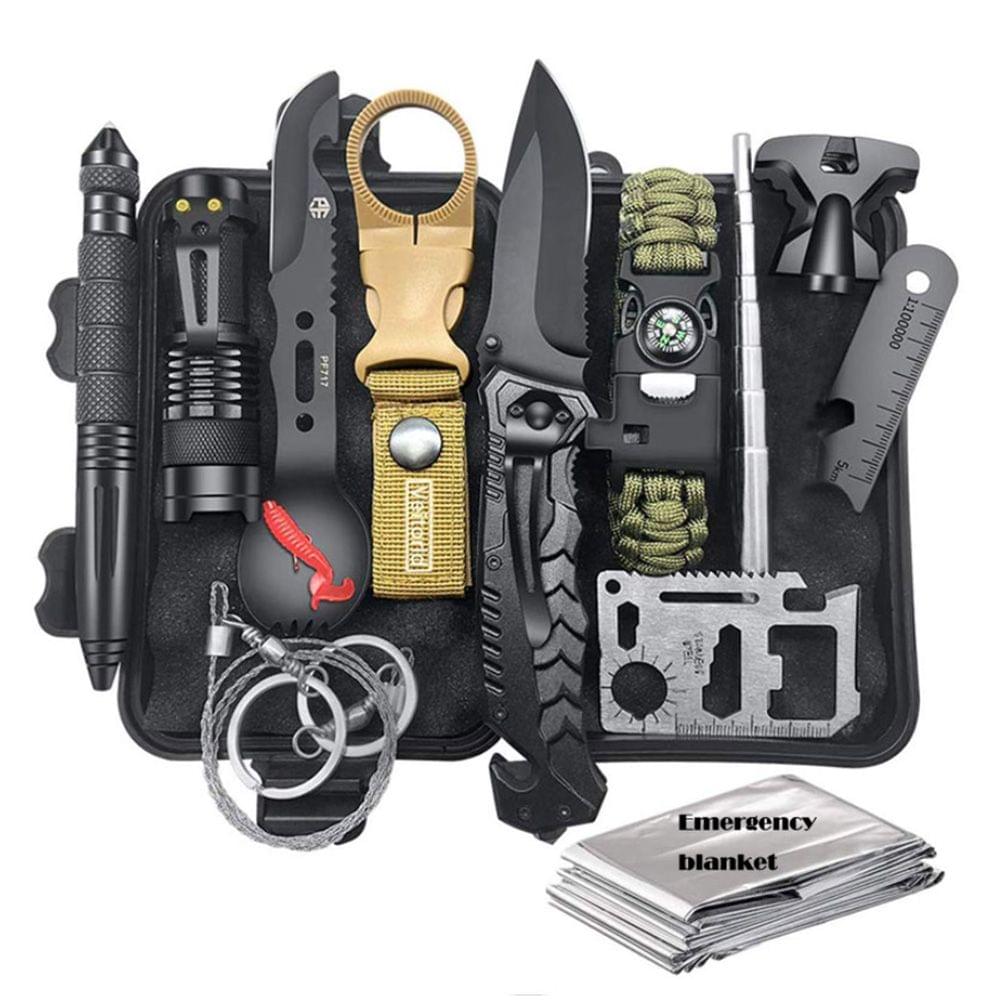Survival Kit 12 in 1 Fishing Hunting SOS EDC Survival Gear - 1 kit