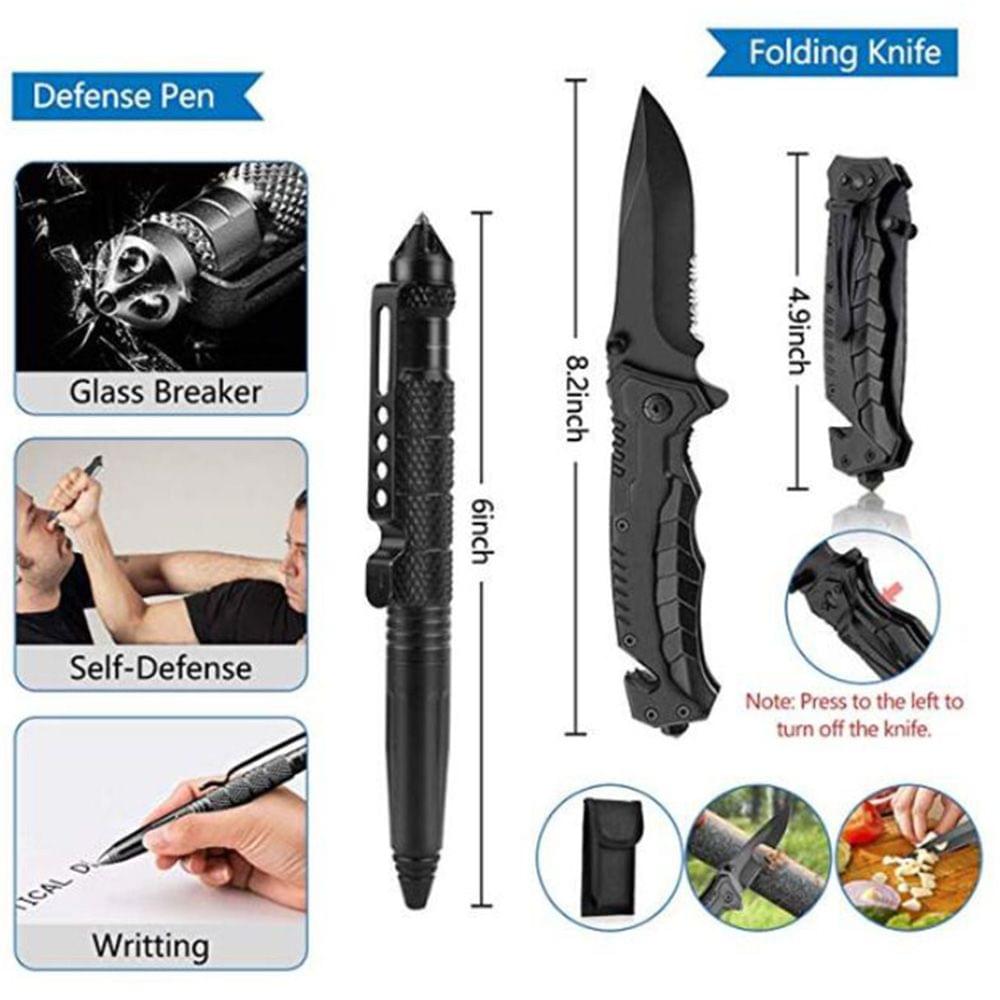 Survival Kit 12 in 1 Fishing Hunting SOS EDC Survival Gear - 1 kit