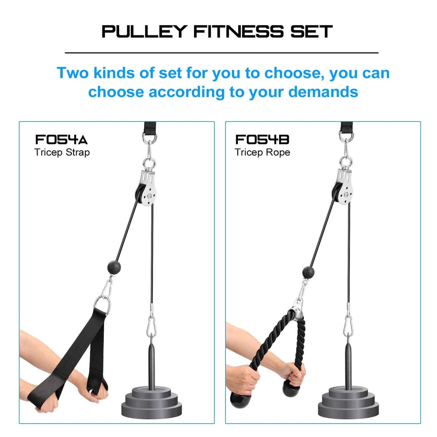 Fitness DIY Pulley Cable Machine Attachment System Loading - A