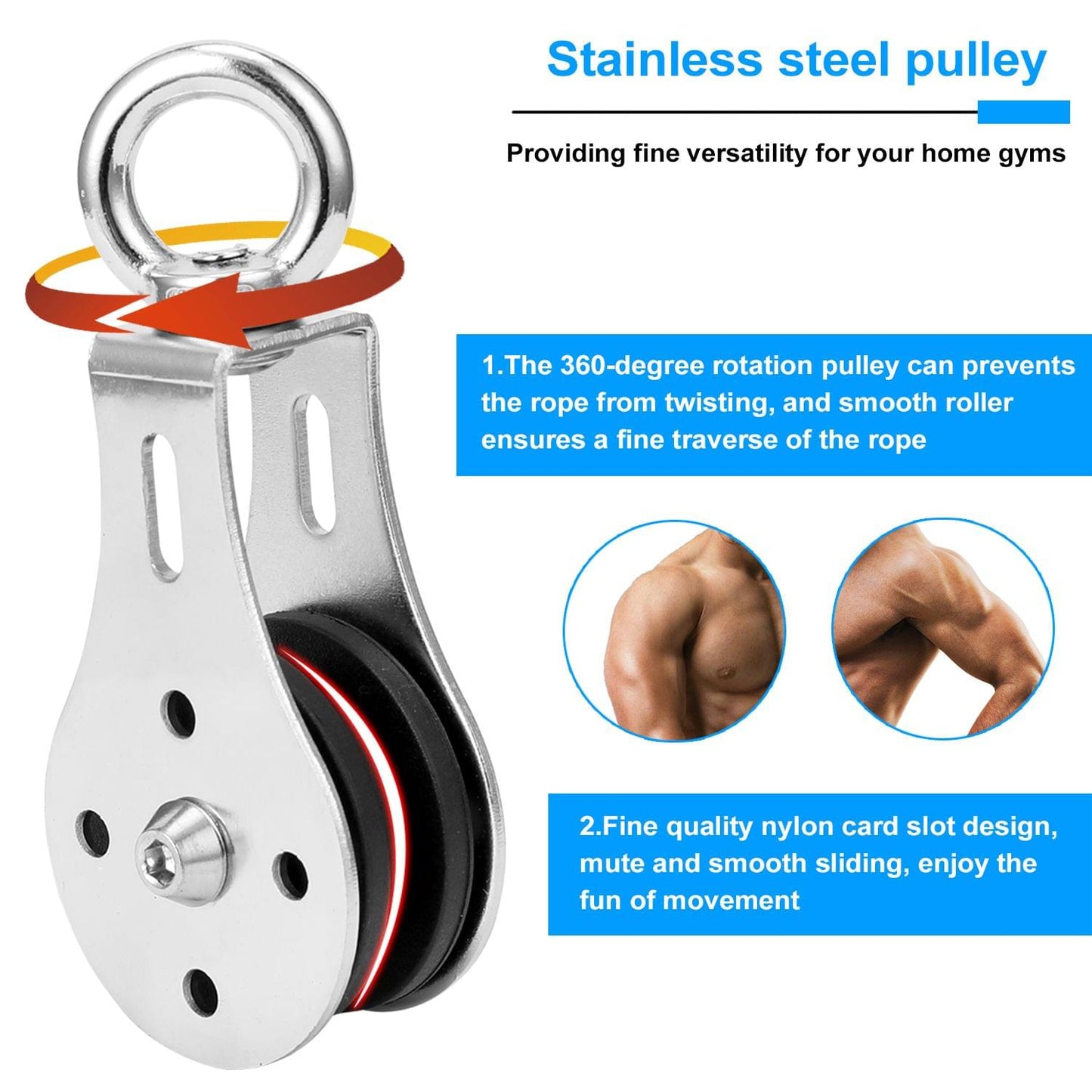 Fitness DIY Pulley Cable Machine Attachment System Loading - A