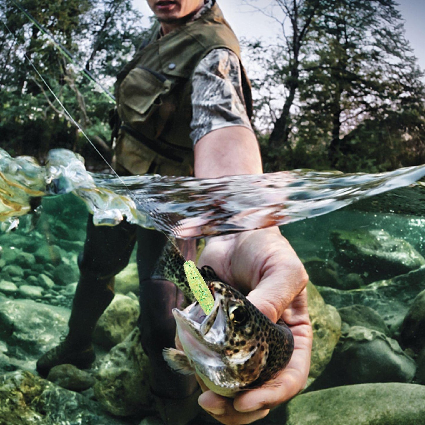 Artificial Soft Fishing Lure Artificial Silicone Worm Bait - BT-04