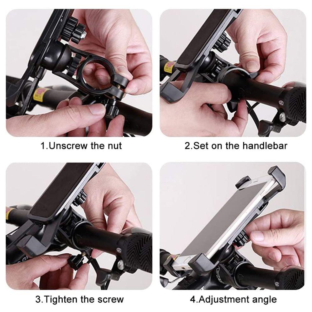 Anti-Shock Mountain Bike Phone Bracket 360° Rotation Base