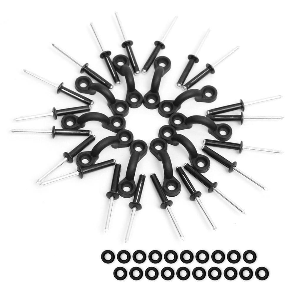 10pcs Nylon Bungee Deck Loops Tie Down Pad Eye with 20pcs - Type 2