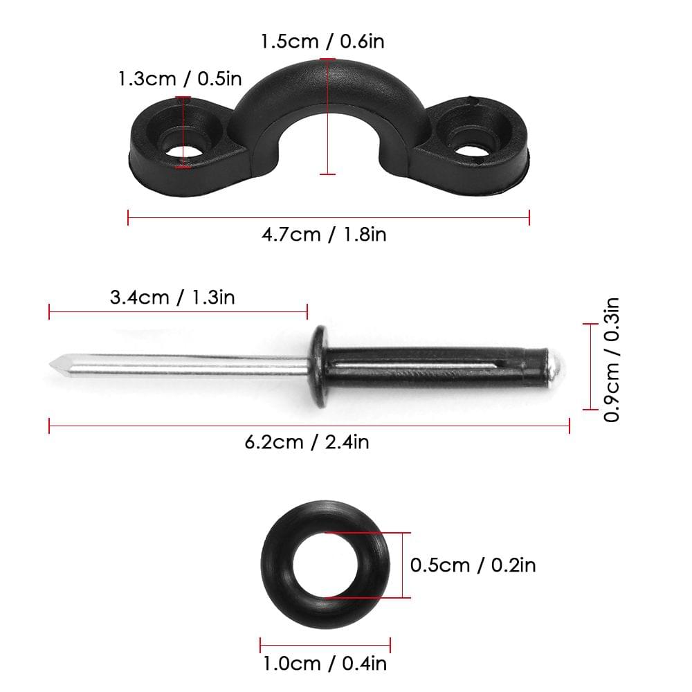 10pcs Nylon Bungee Deck Loops Tie Down Pad Eye with 20pcs - Type 2