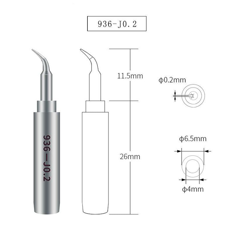 0.2mm Soldering Iron Tip Welding Head Replacement Soldering Station Part - 936-J 0.2 - UNIQKART