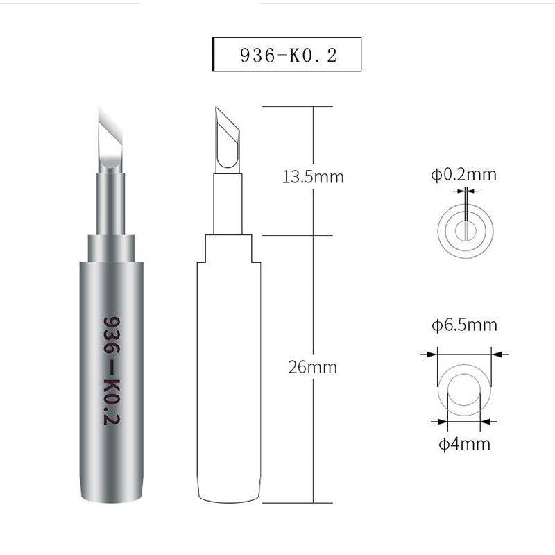0.2mm Soldering Iron Tip Welding Head Replacement Soldering Station Part - 936-K 0.2 - UNIQKART