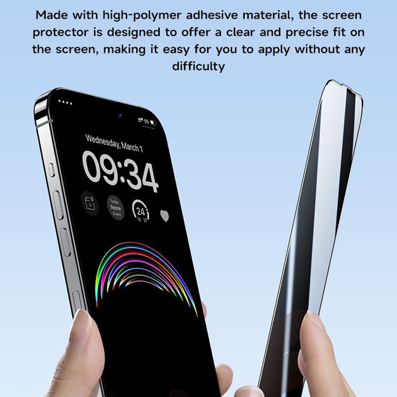 0.3mm Thin Screen Protector for iPhone 15 Plus Anti-spy High Aluminum-silicon Glass Screen Film - UNIQKART