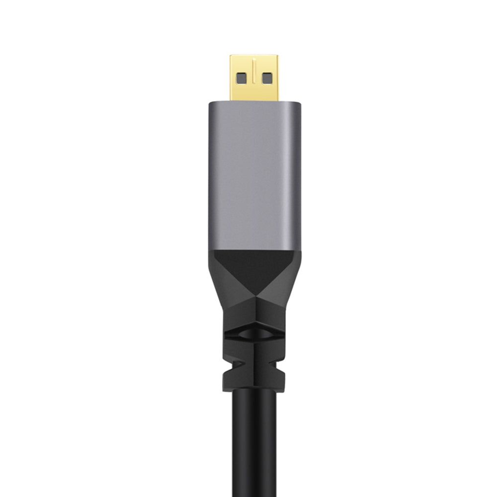 0.5-2.4m 4K Micro HDMI to HDMI Coiled Extension Cable Male to Male HDMI2.0 Flexible Spiral Cord - UNIQKART