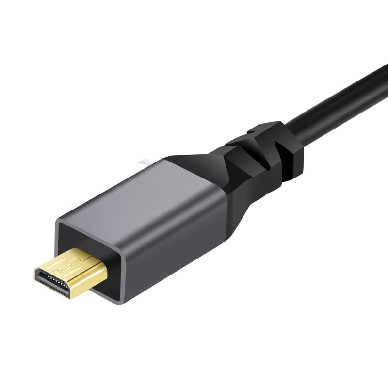 0.5-2.4m 4K Micro HDMI to HDMI Coiled Extension Cable Male to Male HDMI2.0 Flexible Spiral Cord - UNIQKART
