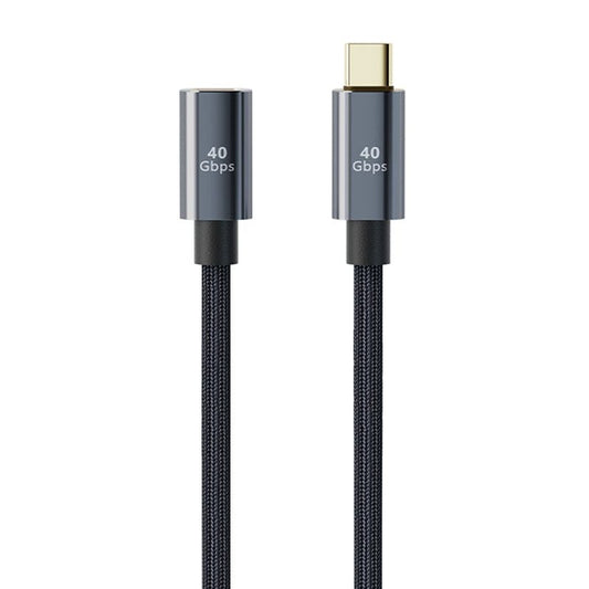 0.5m 40Gbps Type-C Male to Female Extension Cable USB 4.0 8K Video Output Nylon Braided 100W 5A Fast Charging Cord - UNIQKART