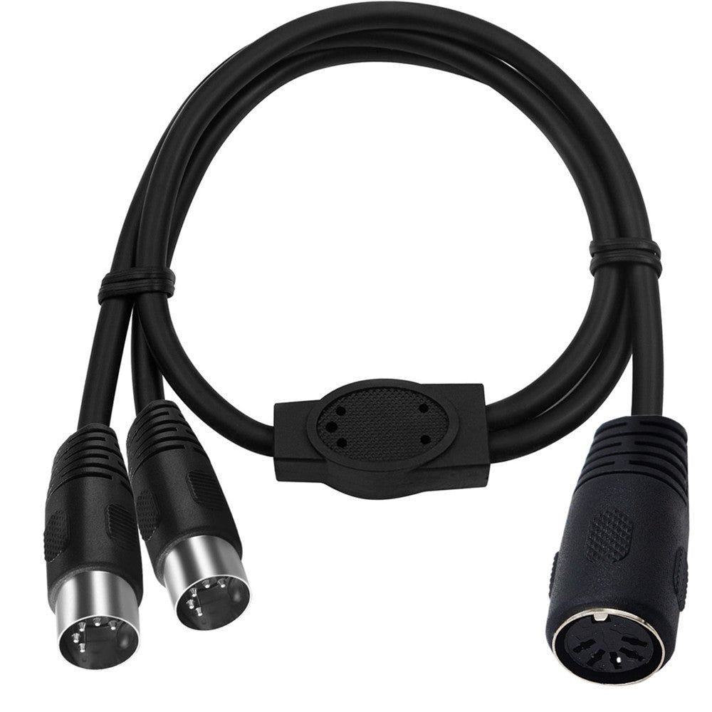 0.5m MIDI DIN 5 Pin 1 to 2 Male to Female Y Splitter Adapter Extension Audio Cable - UNIQKART