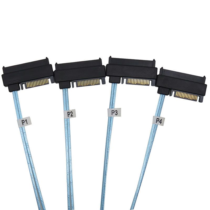 0.5m Mini SAS 36-Pin SFF-8087 to 4 SFF-8482 29-Pin+15-Pin Cable SATA Power Connector - UNIQKART