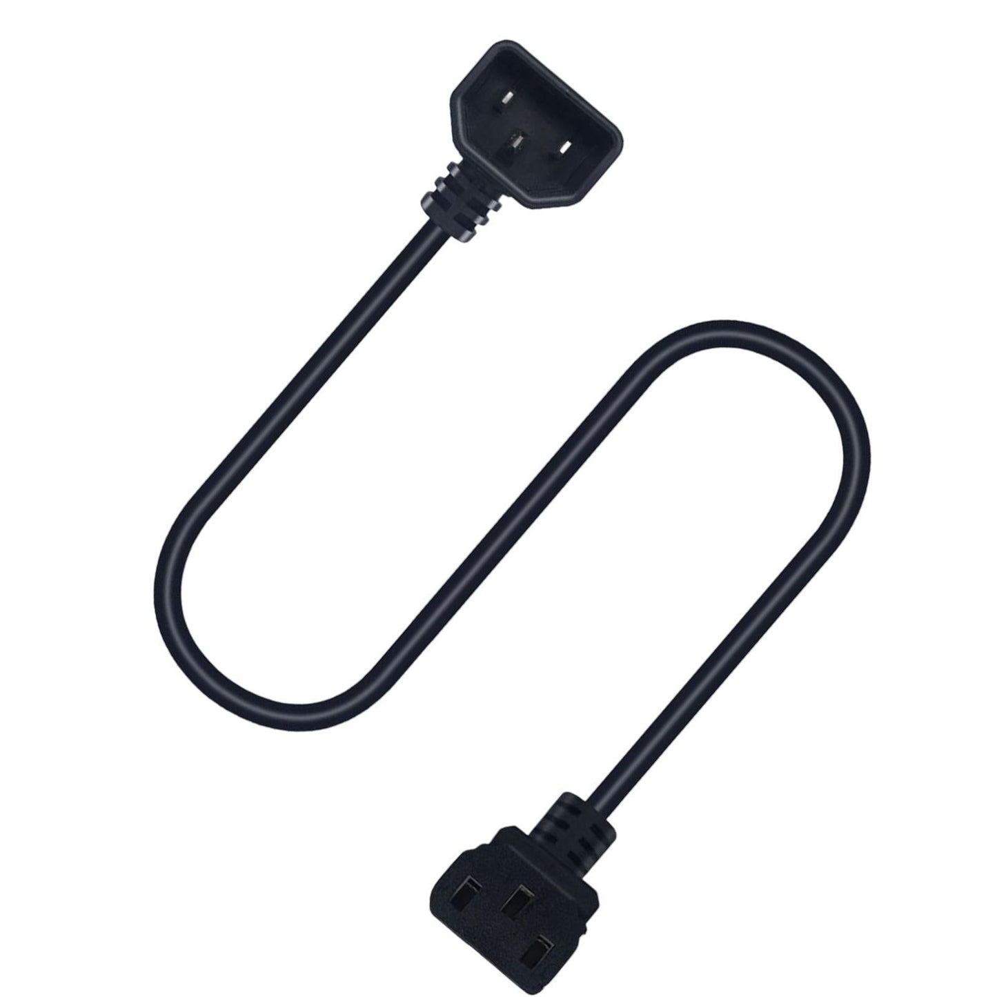0.6M IEC 320 C14 to C13 Power Extension Cord 90 Degree for Pdu Ups Scanner - UNIQKART