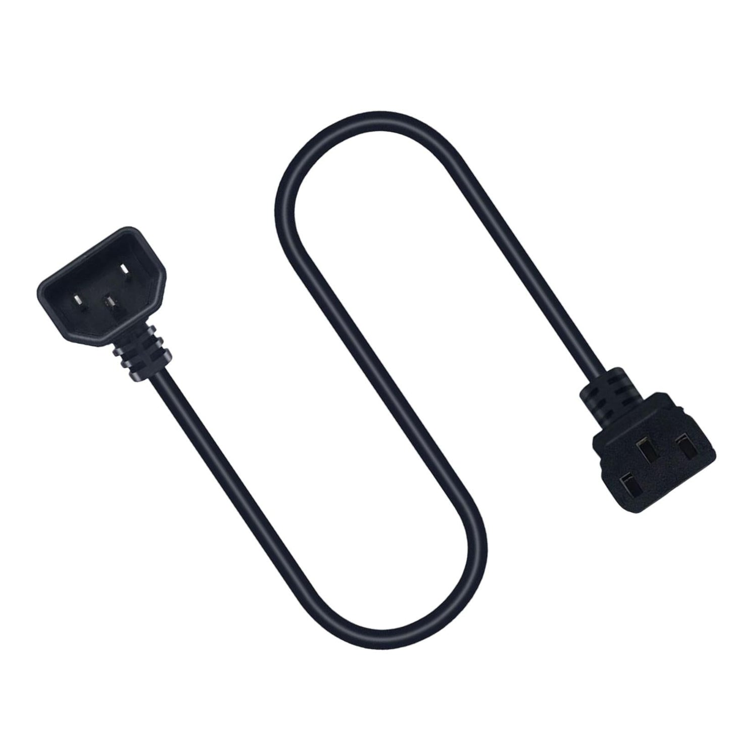 0.6M IEC 320 C14 to C13 Power Extension Cord 90 Degree for Pdu Ups Scanner - UNIQKART