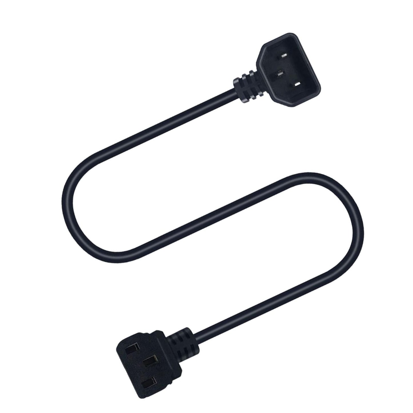 0.6M IEC 320 C14 to C13 Power Extension Cord 90 Degree for Pdu Ups Scanner - UNIQKART