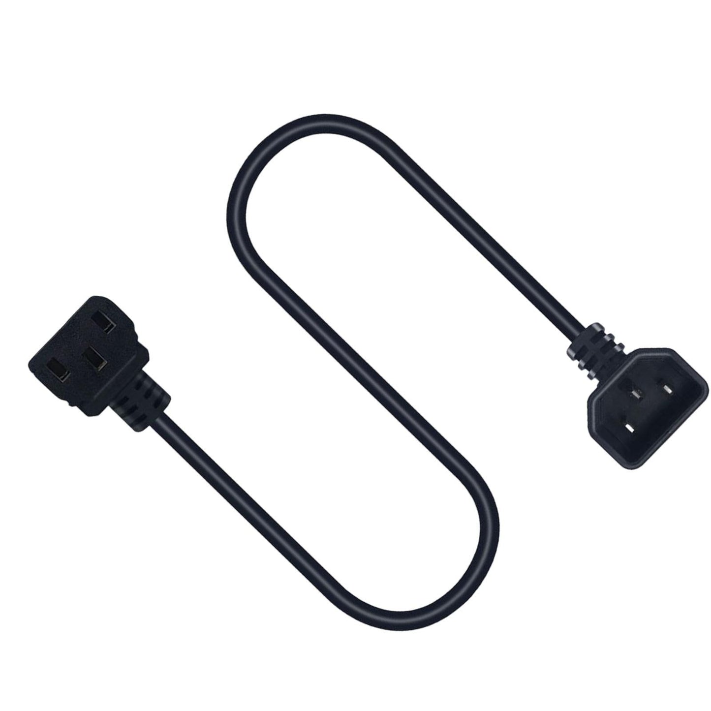 0.6M IEC 320 C14 to C13 Power Extension Cord 90 Degree for Pdu Ups Scanner - UNIQKART