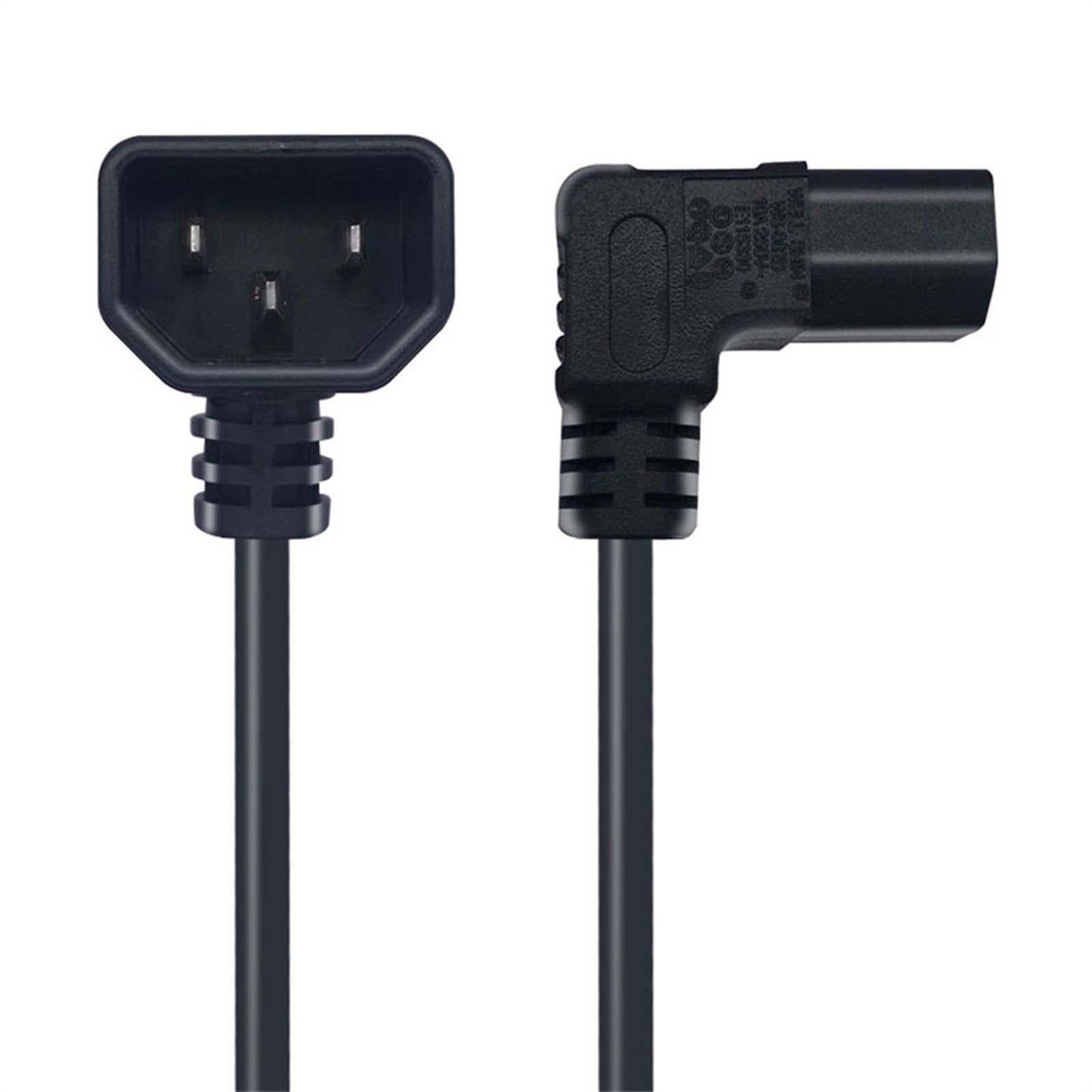0.6M IEC 320 C14 to C13 Power Extension Cord 90 Degree for Pdu Ups Scanner - UNIQKART
