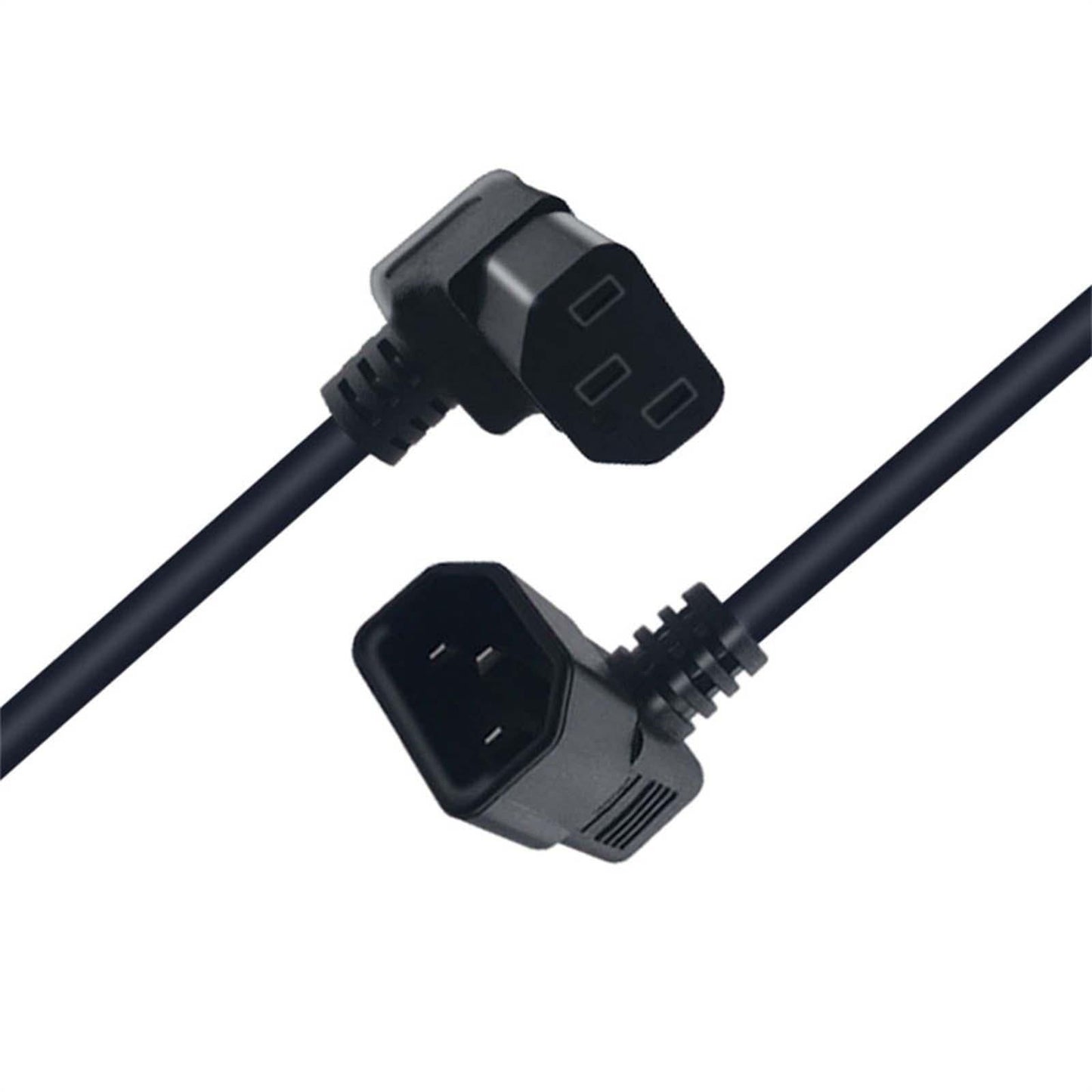 0.6M IEC 320 C14 to C13 Power Extension Cord 90 Degree for Pdu Ups Scanner - UNIQKART