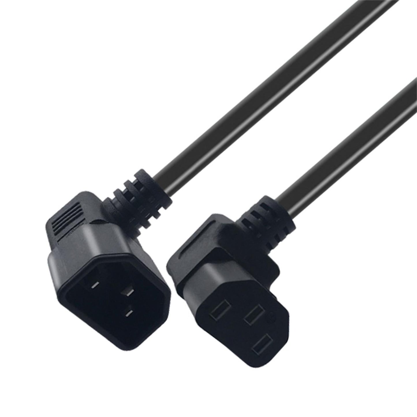 0.6M IEC 320 C14 to C13 Power Extension Cord 90 Degree for Pdu Ups Scanner - UNIQKART