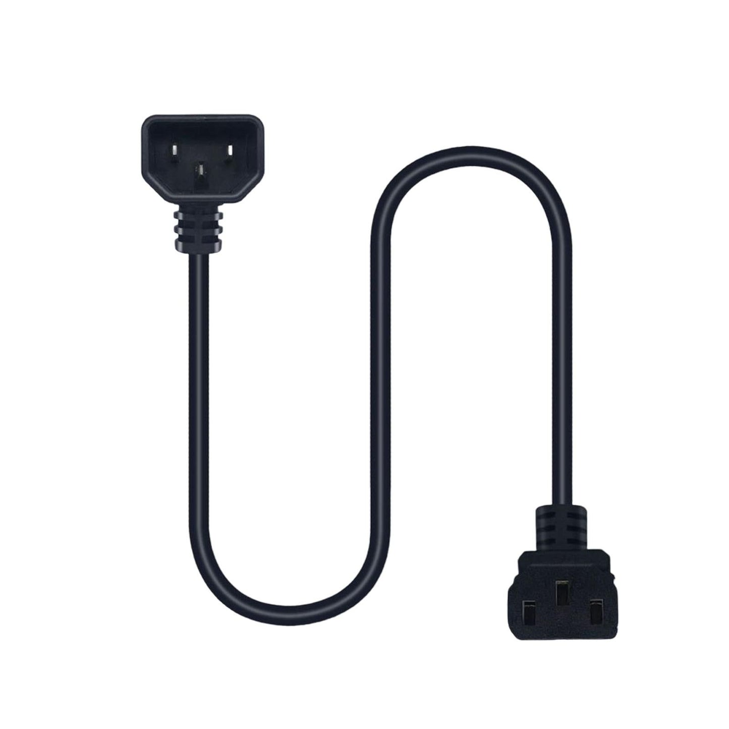0.6M IEC 320 C14 to C13 Power Extension Cord 90 Degree for Pdu Ups Scanner - UNIQKART