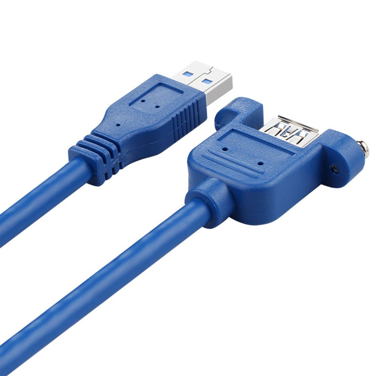 0.6m 5Gbps Panel Mount USB 3.0 Male to Female Extension Cable Shielded with Double Screws - UNIQKART