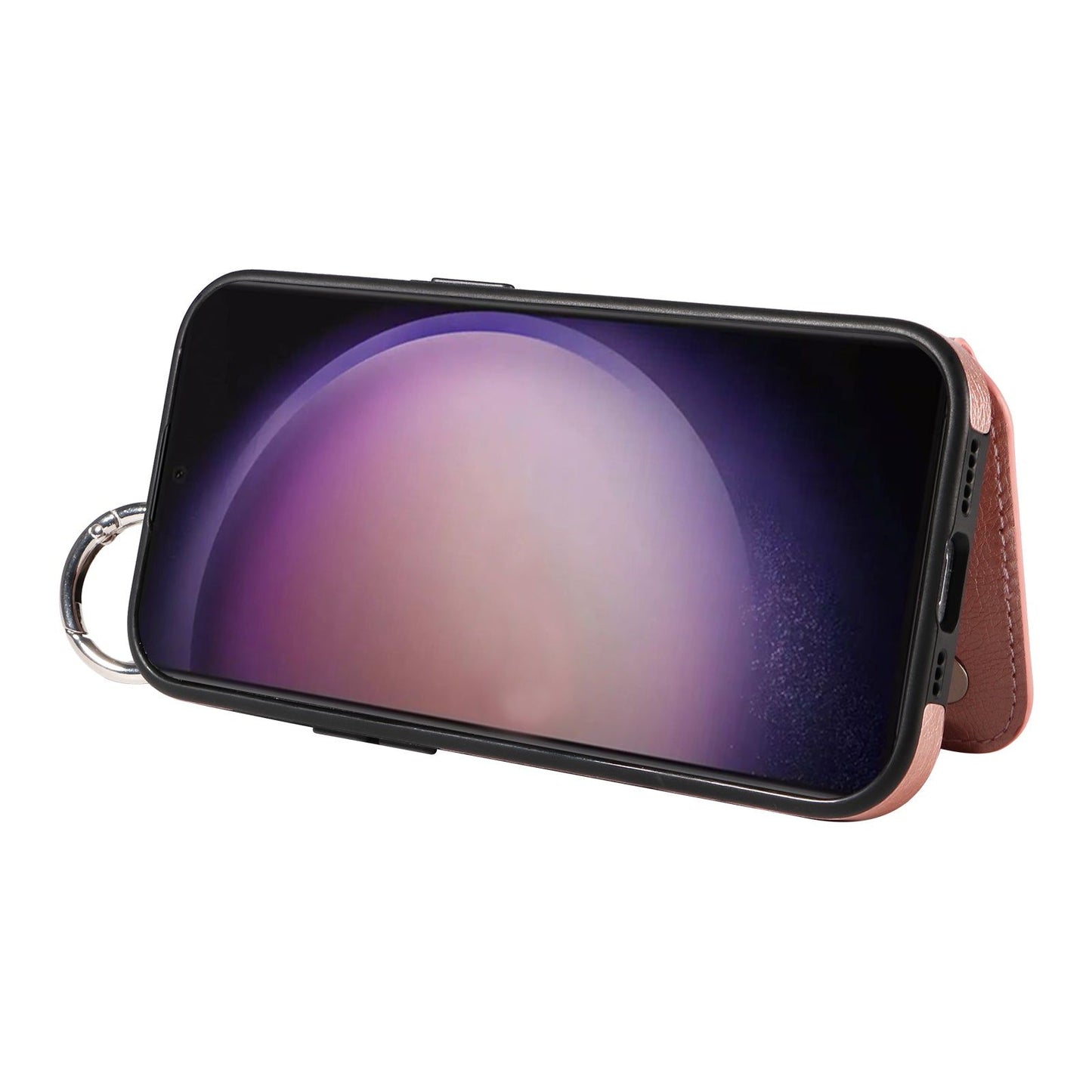 003 For Samsung Galaxy S24 Ultra Case Leather+TPU Phone Cover with Card Holder - Rose Gold - UNIQKART