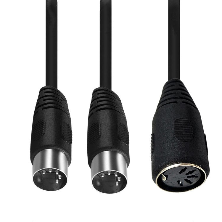 JUNSUNMAY 0.5m MIDI DIN 5 Pin 1 to 2 Male to Female Y Splitter Adapter Extension Audio Cable