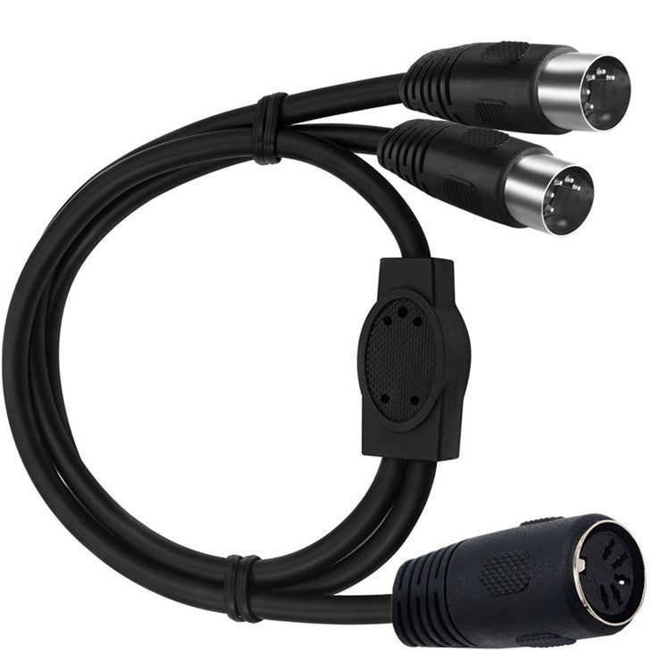 JUNSUNMAY 0.5m MIDI DIN 5 Pin 1 to 2 Male to Female Y Splitter Adapter Extension Audio Cable