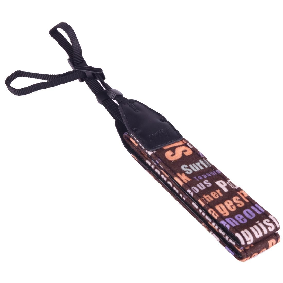 LYNCA LH-06 British Style Series Brown Background English Words Universal Genuine Leather Shoulder Neck Strap Camera Strap for Nikon / Canon / Sony / Panasonic / SLR DSLR ILDC (Style2)