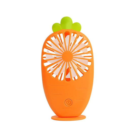 USB Charging Fan Creative Radish Night Light Pocket Mini Fan (Orange)