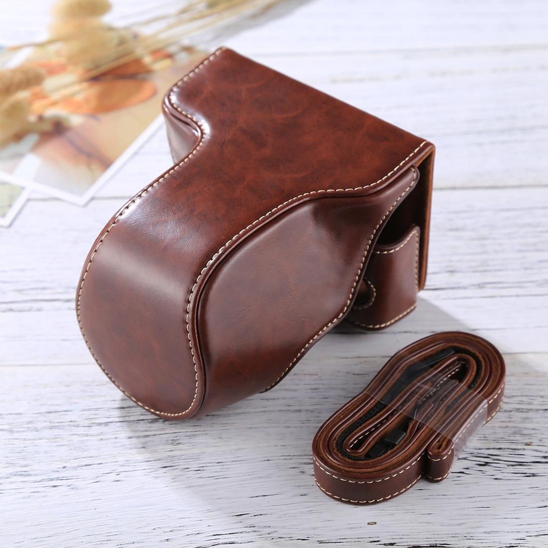 Full Body Camera PU Leather Case Bag with Strap for FUJIFILM X-A3 / X-A2/ X-M1 / X-A10 (Coffee)