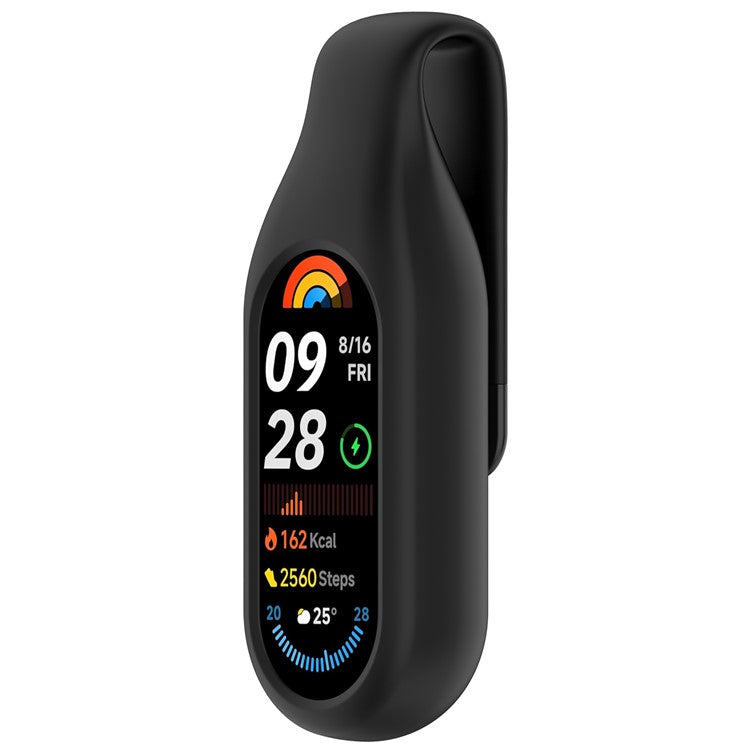 For Xiaomi Smart Band 10  /  9  /  8 Clip-on Holder Silicone Wristband Replacement - Black