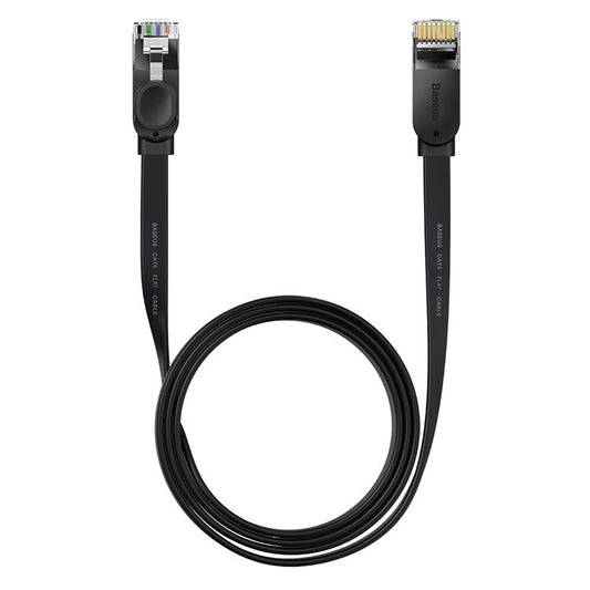 BASEUS High Speed Cat6 RJ45 Gigabit Network Cable Computer LAN Ethernet Cord (Flat Cable), 1.5m - Black