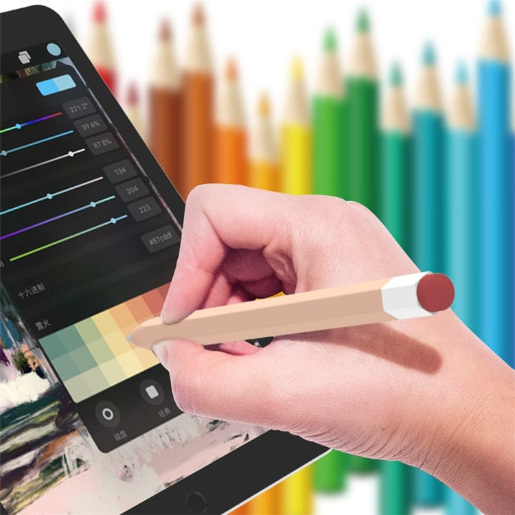 LOVE MEI For Apple Pencil (1st Generation) Vintage Stylus Pen Liquid Silicone Protective Sleeve Drop-proof Cover - Yellow