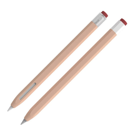 LOVE MEI For Apple Pencil (1st Generation) Vintage Stylus Pen Liquid Silicone Protective Sleeve Drop-proof Cover - Pink