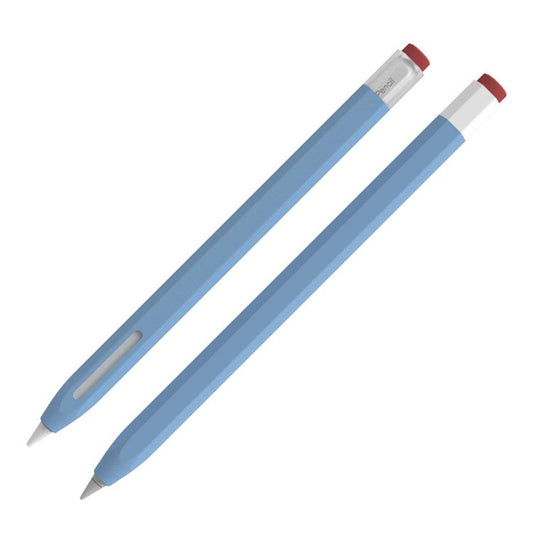 LOVE MEI For Apple Pencil (1st Generation) Vintage Stylus Pen Liquid Silicone Protective Sleeve Drop-proof Cover - Baby Blue