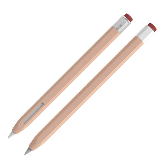 LOVE MEI For Apple Pencil Pro / Pencil (2nd Generation) Vintage Liquid Silicone Protective Sleeve Stylus Pen Anti-Drop Anti-Dust Cover - Pink