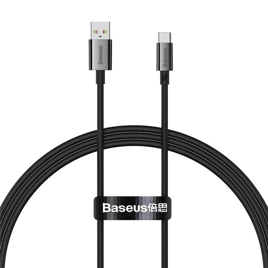BASEUS Superior Series 1m USB to Type-C 100W Fast Charging Data Cable TPE Charger Cord - Black