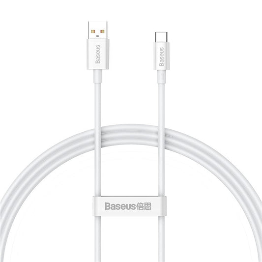 BASEUS Superior Series 1m USB to Type-C 100W Fast Charging Data Cable TPE Charger Cord - White