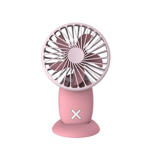 USB Rechargeable Fan Magnetic Base With Lanyard 3 File High Horsepower Handheld Small Fan (Pink )