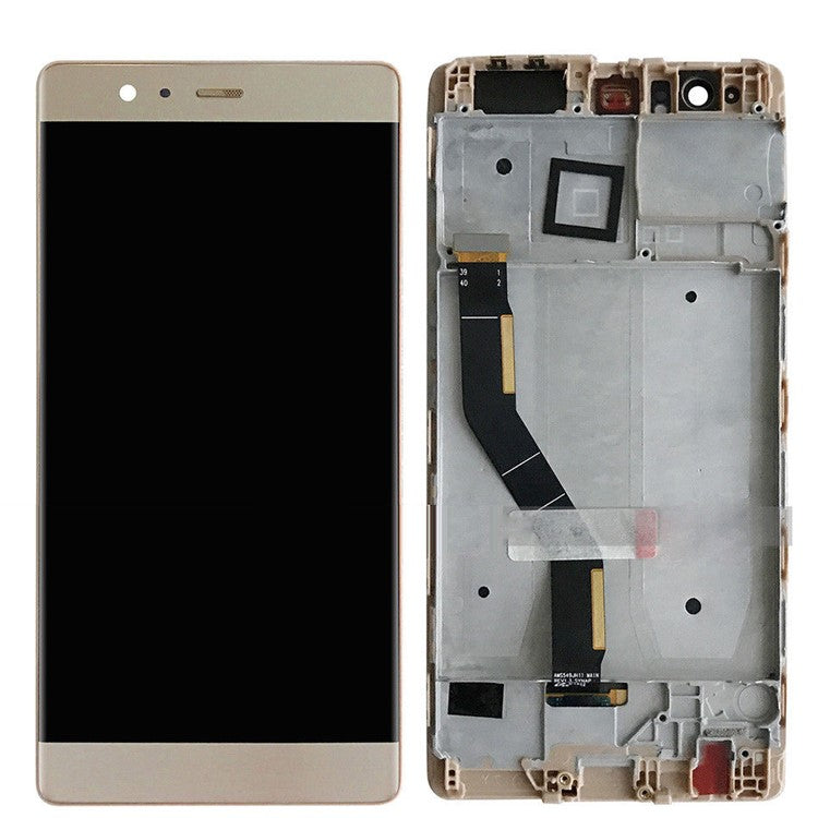LCD Screen and Digitizer Assembly + Frame Replacement for Huawei P9 Plus (without Logo) - Gold