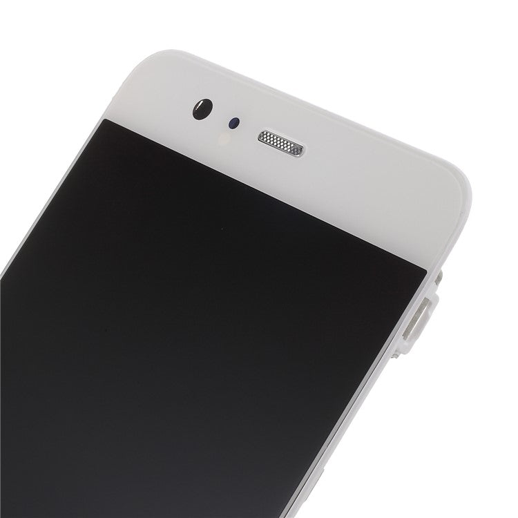 OEM LCD Screen and Digitizer + Assembly Frame Part (without Logo) for Huawei P10 - White