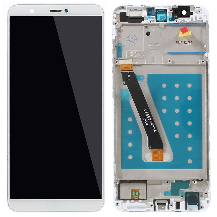 LCD Screen and Digitizer Assembly + Frame Replacement Part for Huawei P Smart / Enjoy 7S - White