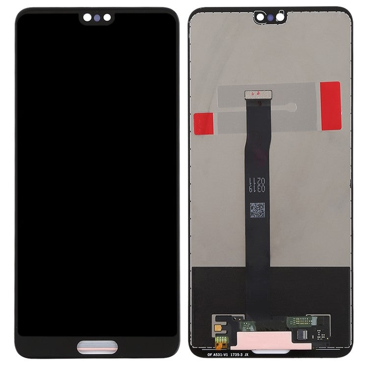 LCD Screen and Digitizer Assembly Spare Part (without Logo) for Huawei P20 (Non-OEM Screen Glass Lens, OEM Other Parts) - Black