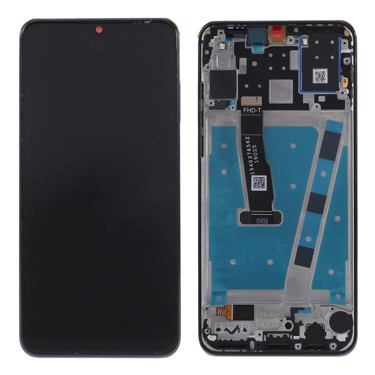 LCD Screen and Digitizer Assembly + Frame Replacement (without Logo) for Huawei P30 Lite with 48MP Camera - Black