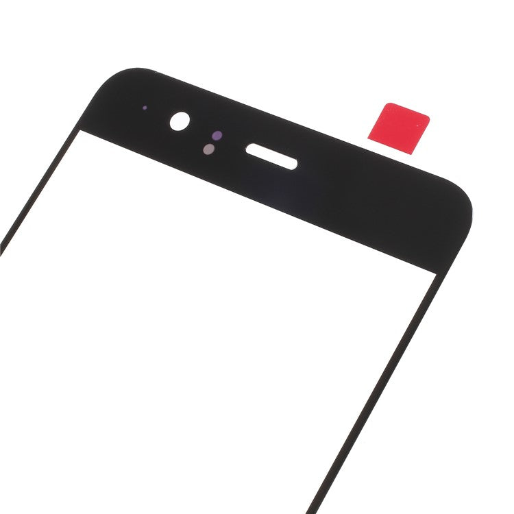 Black - For Huawei P10 Plus (without Logo) OEM Outer Front Screen Glass Lens with Fingerprint Button Flex Cable