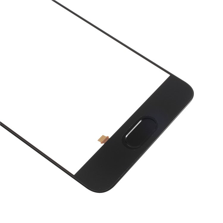 Black - For Huawei P10 (without Logo) OEM Outer Front Screen Glass Lens Replacement with Fingerprint Button Flex Cable